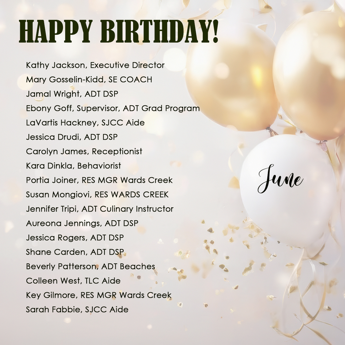 Birthdays in June