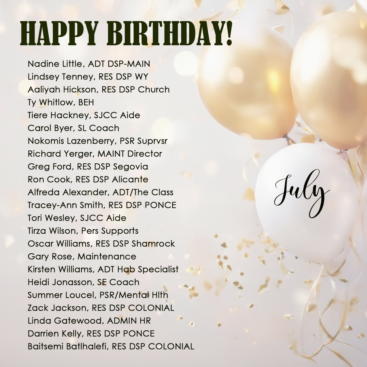 July Birthdays