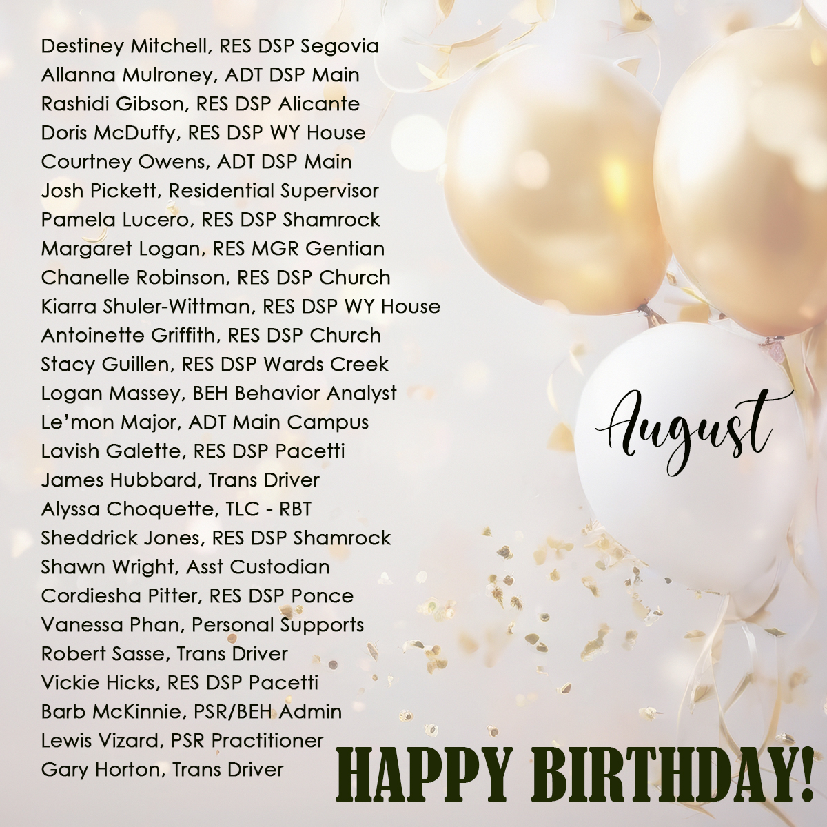 August Birthdays