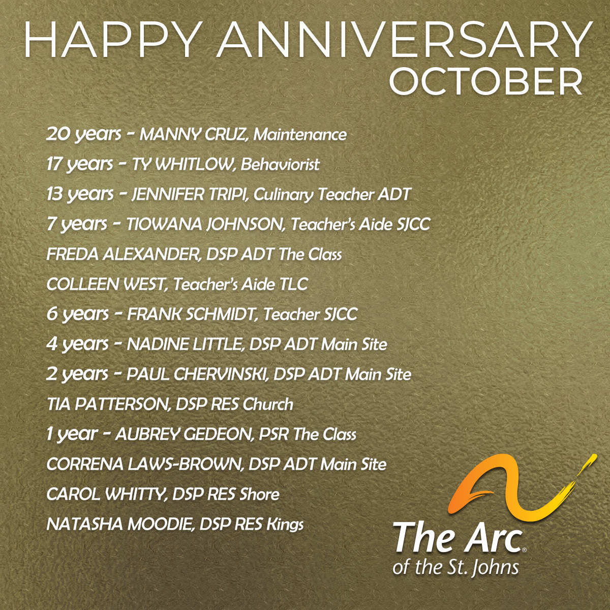 October Anniversaries