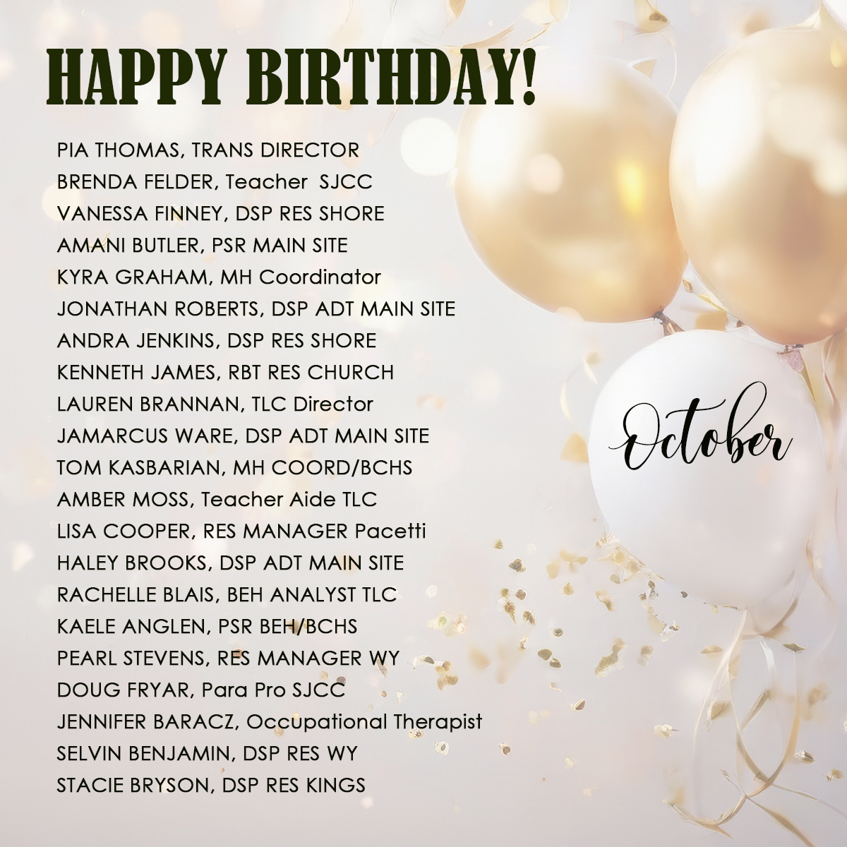 October Birthdays